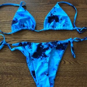 Never Worn Blue Tie-Dye Bikini